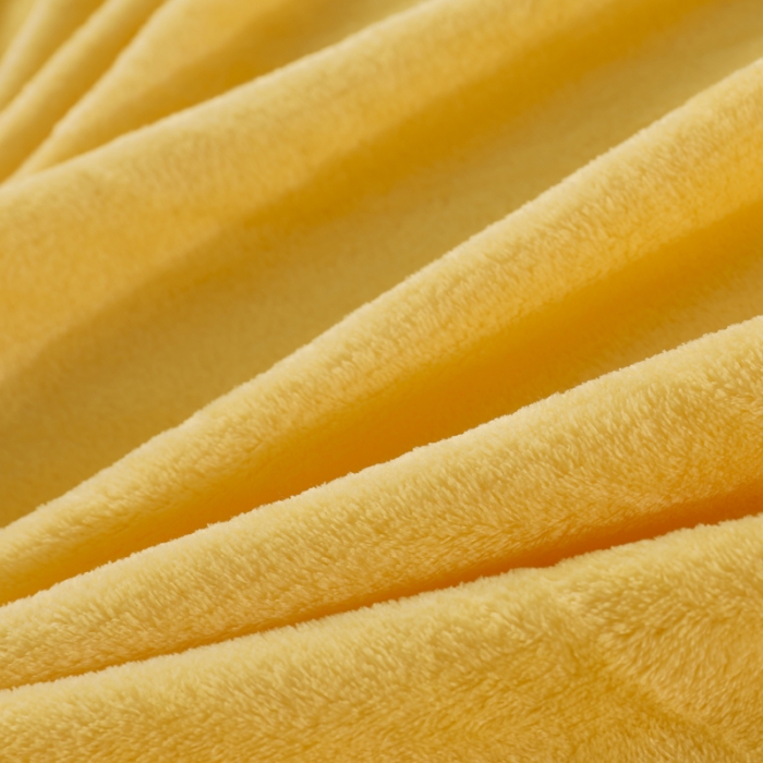 91家纺网 家纺一手货源 找家纺 简爱 2025新款双面绒纯色法莱绒单床笠 鹅黄