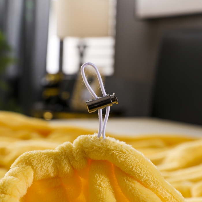 91家纺网 家纺一手货源 找家纺 简爱 2025新款双面绒纯色法莱绒单床笠 鹅黄