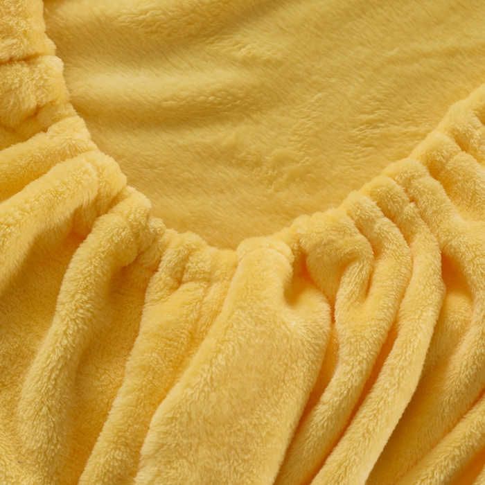 91家纺网 家纺一手货源 找家纺 简爱 2025新款双面绒纯色法莱绒单床笠 鹅黄