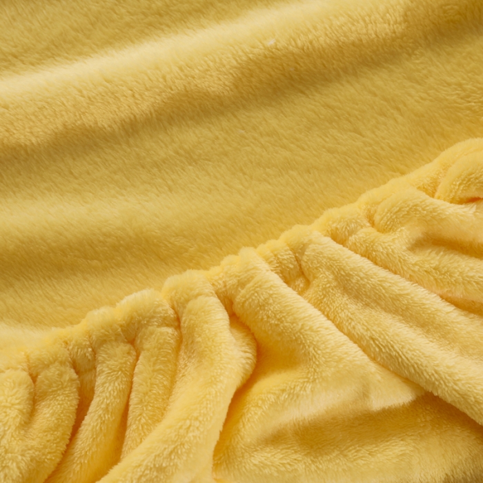 91家纺网 家纺一手货源 找家纺 简爱 2025新款双面绒纯色法莱绒单床笠 鹅黄