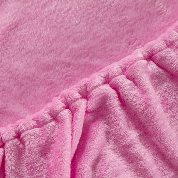 91家纺网 家纺一手货源 找家纺 简爱 2025新款双面绒纯色法莱绒单床笠 粉红