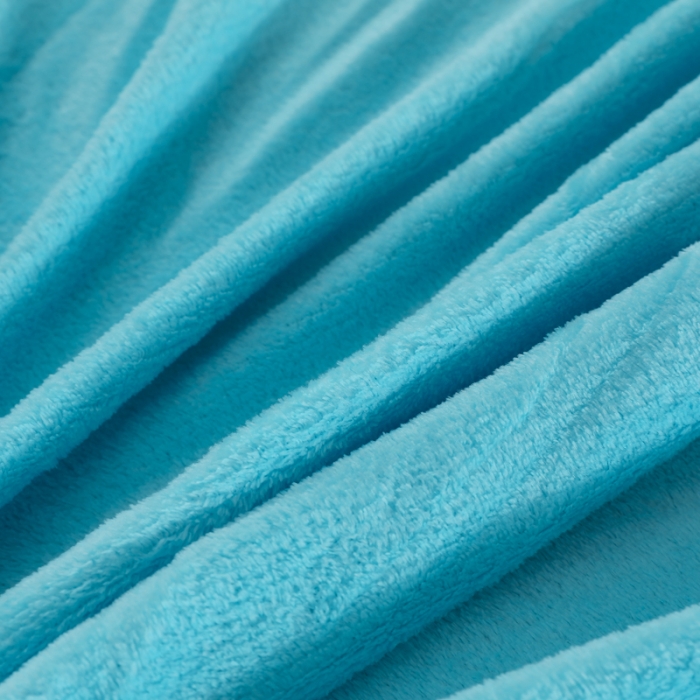 91家纺网 家纺一手货源 找家纺 简爱 2025新款双面绒纯色法莱绒单床笠 湖蓝