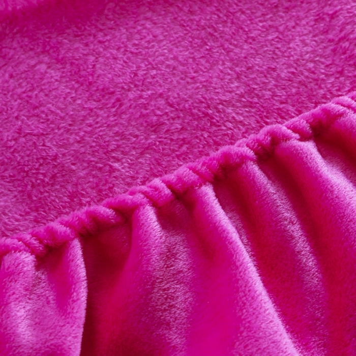 91家纺网 家纺一手货源 找家纺 简爱 2025新款双面绒纯色法莱绒单床笠 玫红