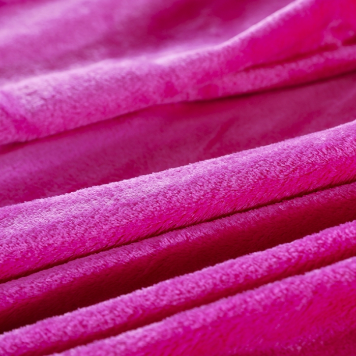 91家纺网 家纺一手货源 找家纺 简爱 2025新款双面绒纯色法莱绒单床笠 玫红