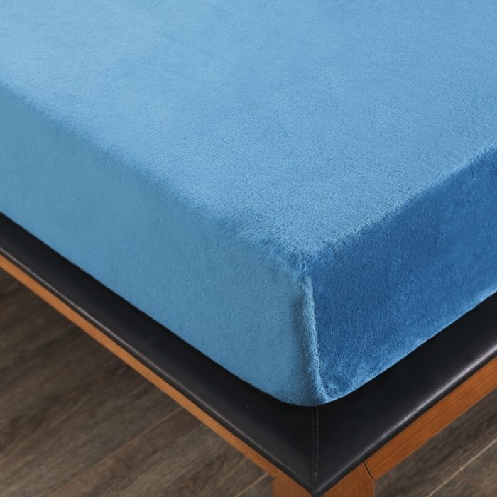 91家纺网 家纺一手货源 找家纺 简爱 2025新款双面绒纯色法莱绒单床笠 墨绿