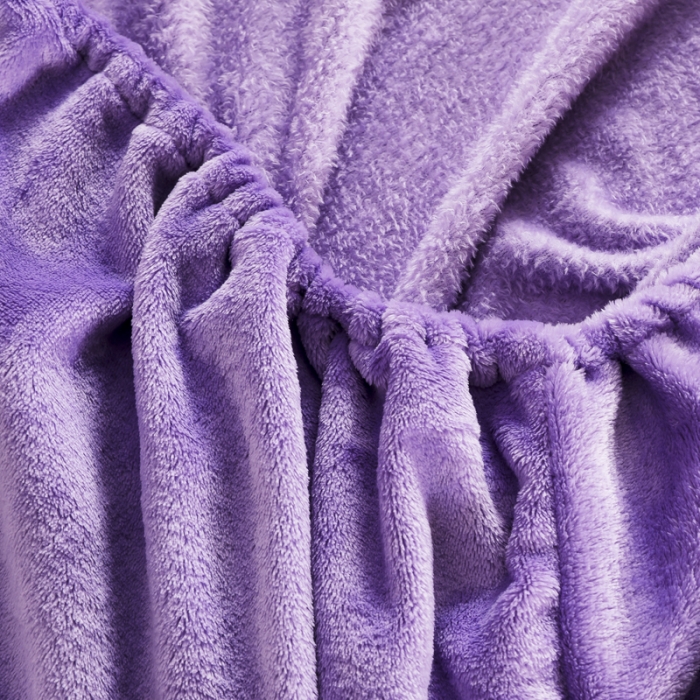91家纺网 家纺一手货源 找家纺 简爱 2025新款双面绒纯色法莱绒单床笠 浅紫