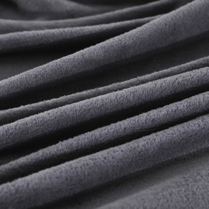 91家纺网 家纺一手货源 找家纺 简爱 2025新款双面绒纯色法莱绒单床笠 深灰