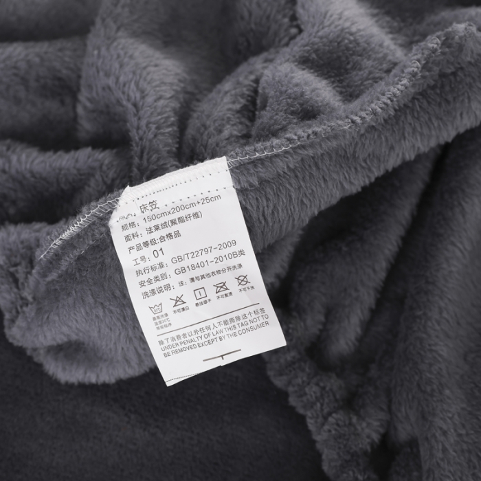91家纺网 家纺一手货源 找家纺 简爱 2025新款双面绒纯色法莱绒单床笠 深灰