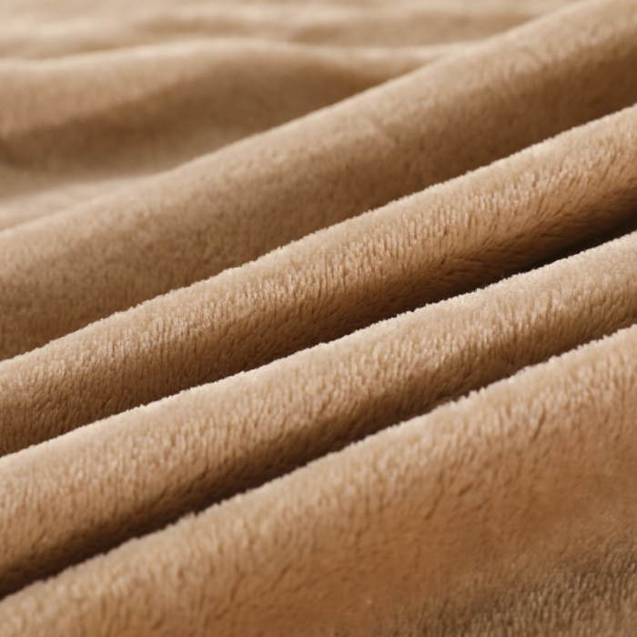 91家纺网 家纺一手货源 找家纺 简爱 2025新款双面绒纯色法莱绒单床笠 驼色