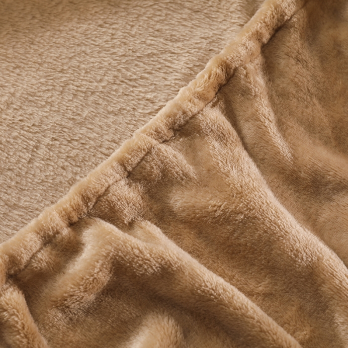 91家纺网 家纺一手货源 找家纺 简爱 2025新款双面绒纯色法莱绒单床笠 驼色