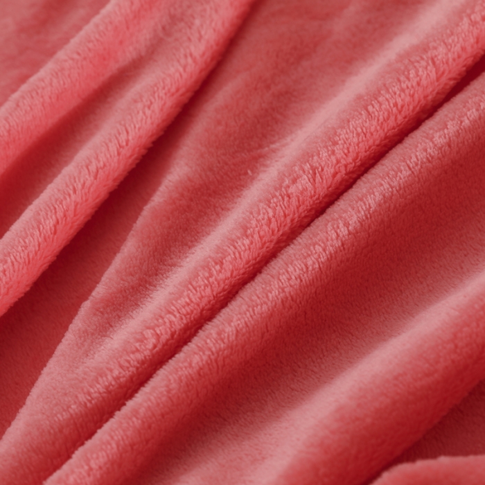 91家纺网 家纺一手货源 找家纺 简爱 2025新款双面绒纯色法莱绒单床笠 夕阳红