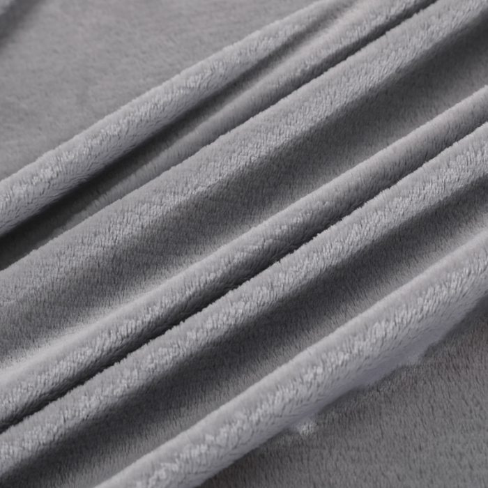 91家纺网 家纺一手货源 找家纺 简爱 2025新款双面绒纯色法莱绒单床笠 银灰