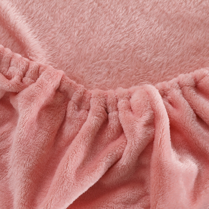 91家纺网 家纺一手货源 找家纺 简爱 2025新款双面绒纯色法莱绒单床笠 玉色