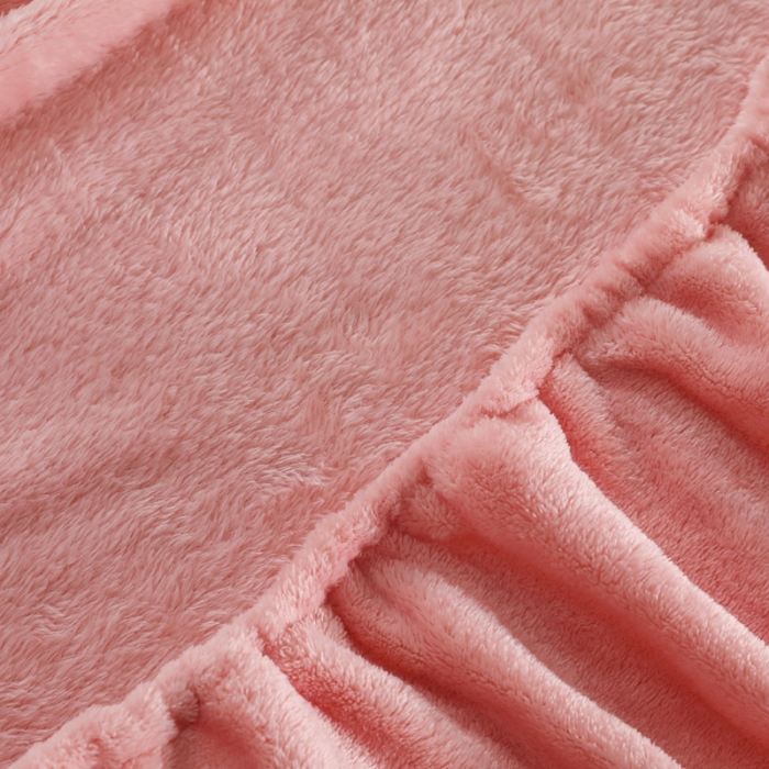 91家纺网 家纺一手货源 找家纺 简爱 2025新款双面绒纯色法莱绒单床笠 玉色