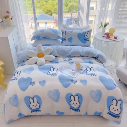 91家纺网 家纺一手货源 找家纺 （总）珺柔2022新款牛奶绒印花四件套