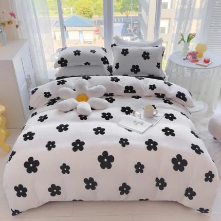 91家纺网 家纺一手货源 找家纺 （总）珺柔2022新款牛奶绒印花四件套