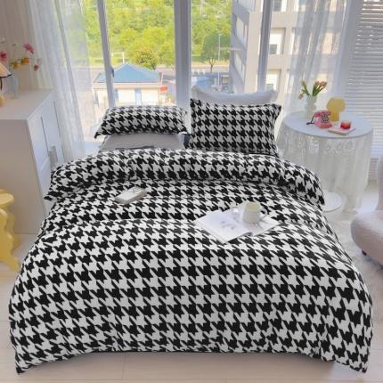 91家纺网 家纺一手货源 找家纺 珺柔2022新款牛奶绒印花四件套 挪威