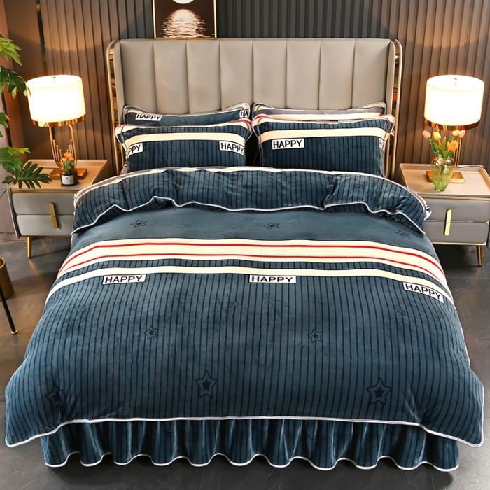 91家纺网 家纺一手货源 找家纺 佳一 2022新款230g保暖牛奶绒四件套 都市生活