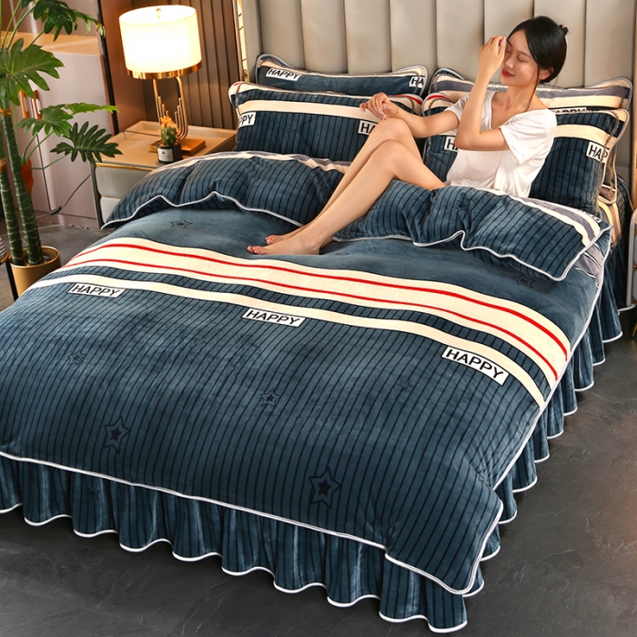 91家纺网 家纺一手货源 找家纺 佳一 2022新款230g保暖牛奶绒四件套 都市生活