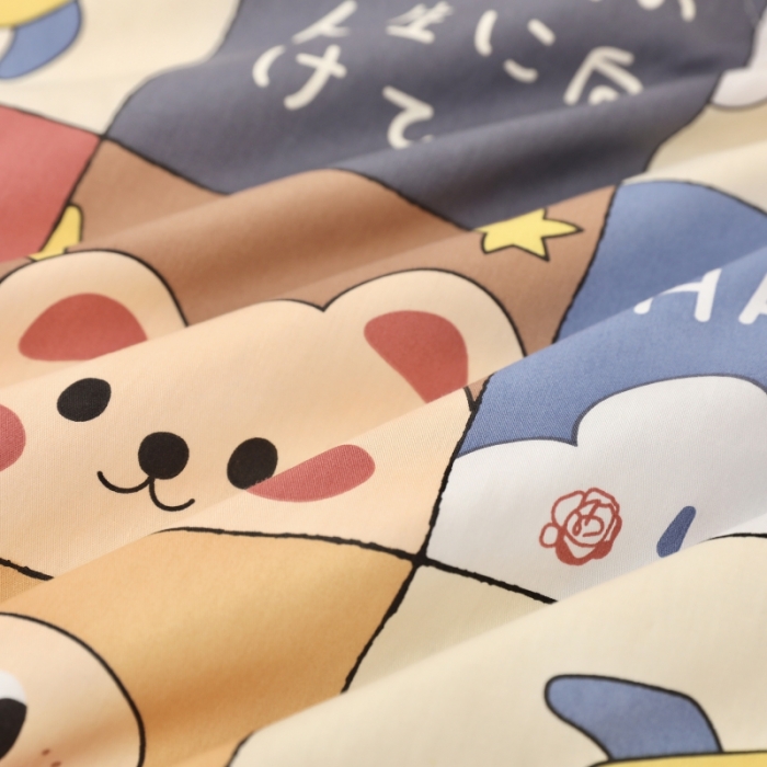 91家纺网 家纺一手货源 找家纺 星期八  2022新款全棉豆豆被春秋被-系列一 蛋糕熊