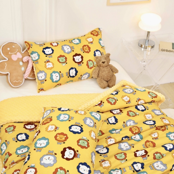 91家纺网 家纺一手货源 找家纺 星期八  2022新款全棉豆豆被春秋被-系列一 小狮子