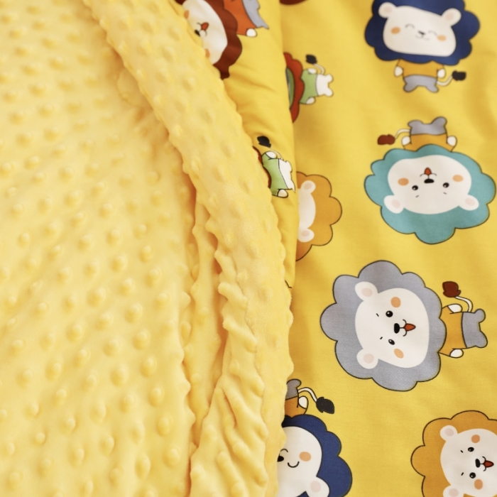 91家纺网 家纺一手货源 找家纺 星期八  2022新款全棉豆豆被春秋被-系列一 小狮子