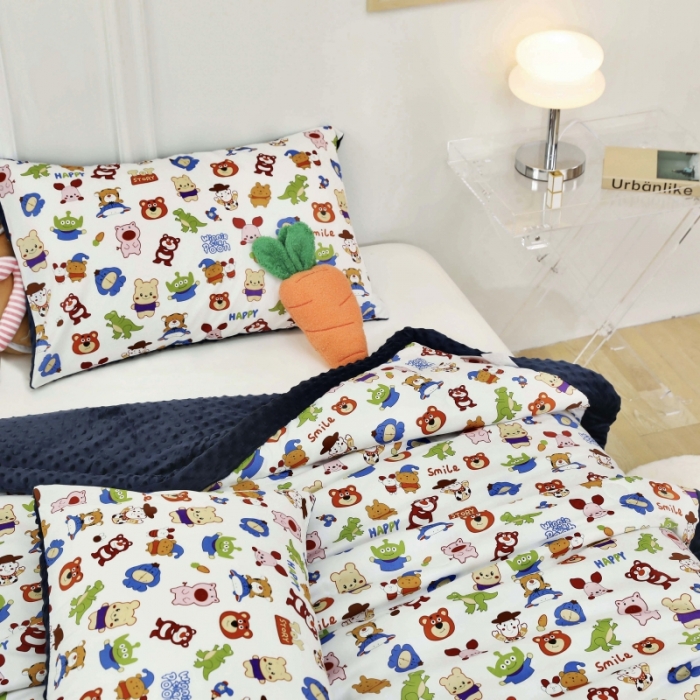 91家纺网 家纺一手货源 找家纺 星期八  2022新款全棉豆豆被春秋被-系列一 总动员