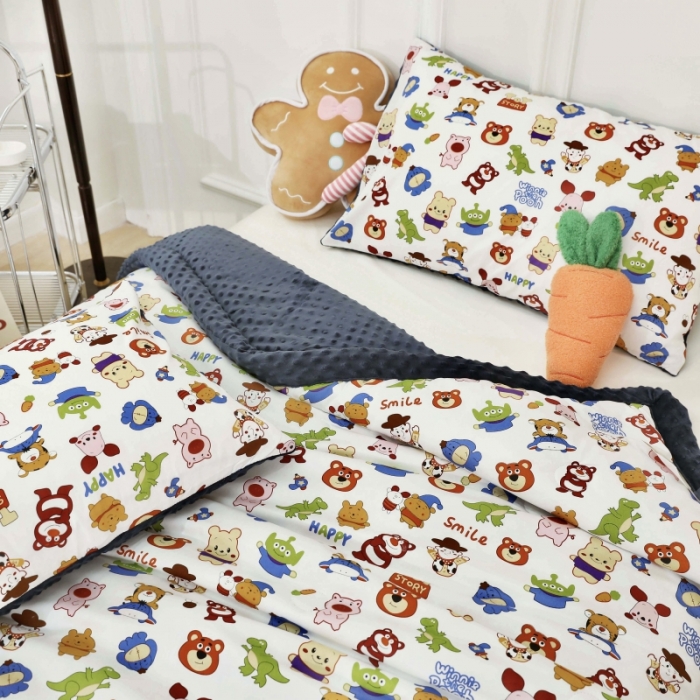 91家纺网 家纺一手货源 找家纺 星期八  2022新款全棉豆豆被春秋被-系列一 总动员