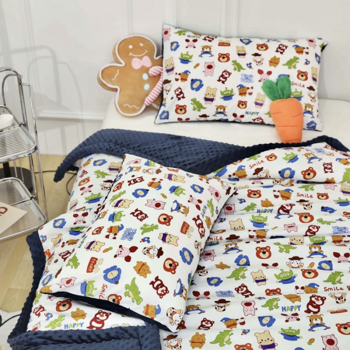 91家纺网 家纺一手货源 找家纺 星期八  2022新款全棉豆豆被春秋被-系列一 总动员