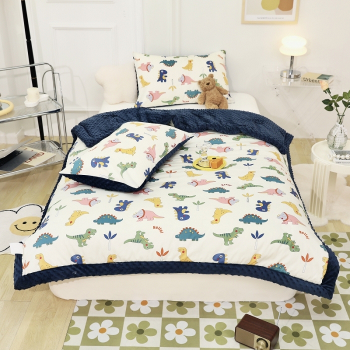 91家纺网 家纺一手货源 找家纺 星期八  2022新款全棉豆豆被春秋被-系列一 侏罗纪