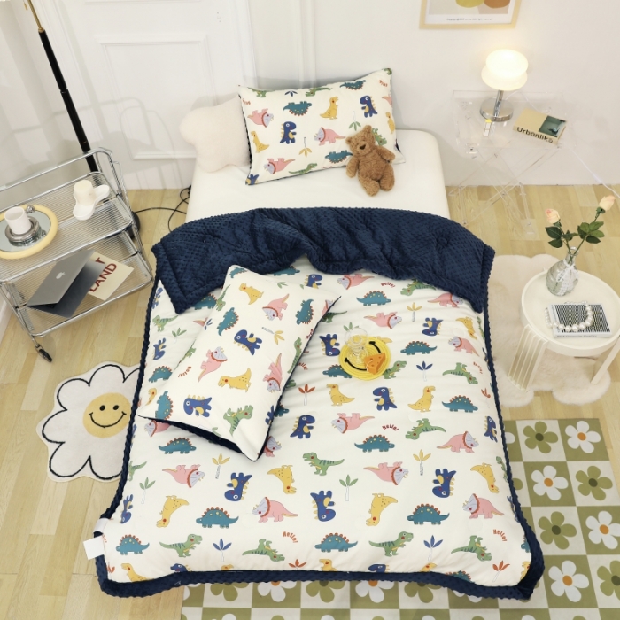 91家纺网 家纺一手货源 找家纺 星期八  2022新款全棉豆豆被春秋被-系列一 侏罗纪