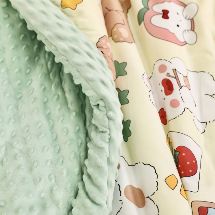 91家纺网 家纺一手货源 找家纺 星期八  2022新款全棉豆豆被春秋被-系列一 小猫