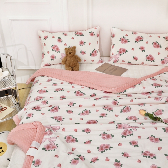 91家纺网 家纺一手货源 找家纺 星期八  2022新款全棉豆豆被春秋被-系列二 蝴蝶结