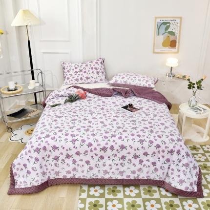 星期八  2022新款全棉豆豆被春秋被-系列二 玫瑰紫
