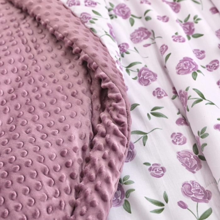 91家纺网 家纺一手货源 找家纺 星期八  2022新款全棉豆豆被春秋被-系列二 玫瑰紫