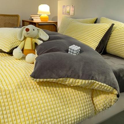 91家纺网 家纺一手货源 找家纺 (总) 慕澄 2024新款牛奶绒剪花简约款四件套