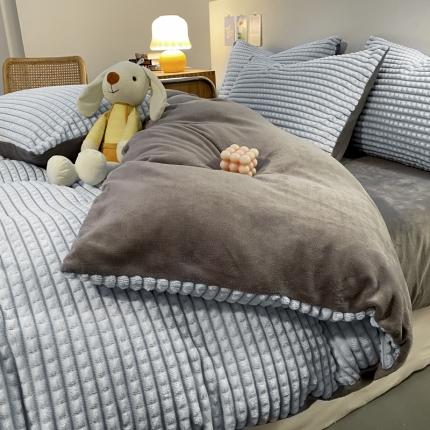 91家纺网 家纺一手货源 找家纺 (总) 慕澄 2024新款牛奶绒剪花简约款四件套