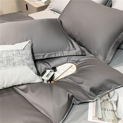 微廉新款A类60支长绒棉纯色套件-单枕套（一只） 佳-高级灰+浅灰