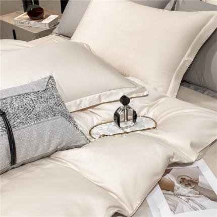 微廉新款A类60支长绒棉纯色套件-单枕套（一只） 佳-奶白