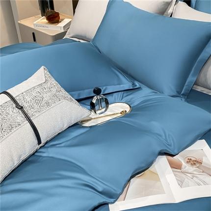 微廉新款A类60支长绒棉纯色套件-单枕套（一只） 佳-月光蓝