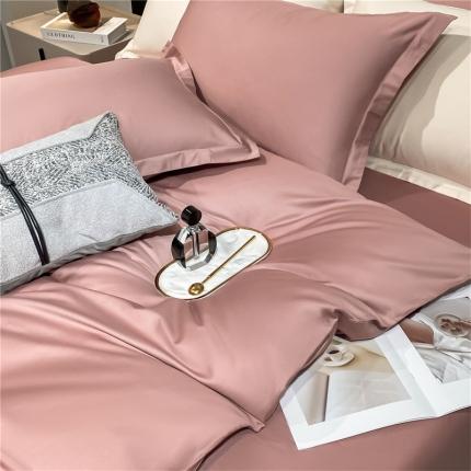微廉新款A类60支长绒棉纯色套件-单枕套（一只） 佳-紫豆沙