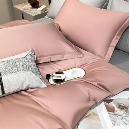 微廉新款A类60支长绒棉纯色套件-单枕套（一只） 佳-紫豆沙+浅灰