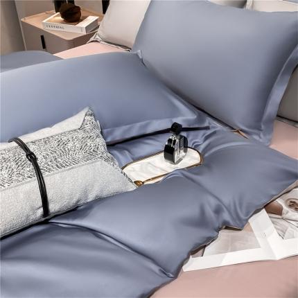 微廉新款A类60支长绒棉纯色套件-单枕套（一只） 佳-紫灰+粉灰
