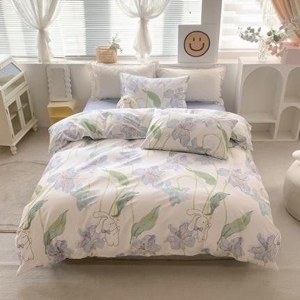 91家纺网 家纺一手货源 找家纺 怡家居 2022新款全棉印花四件套-第八批 花朵兔