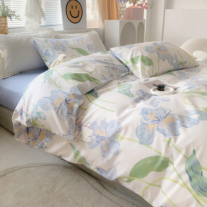 91家纺网 家纺一手货源 找家纺 怡家居 2022新款全棉印花四件套-第八批 花朵兔