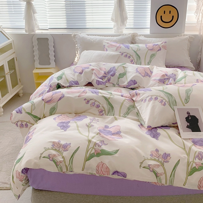 91家纺网 家纺一手货源 找家纺 怡家居 2022新款全棉印花四件套-第八批 花漾