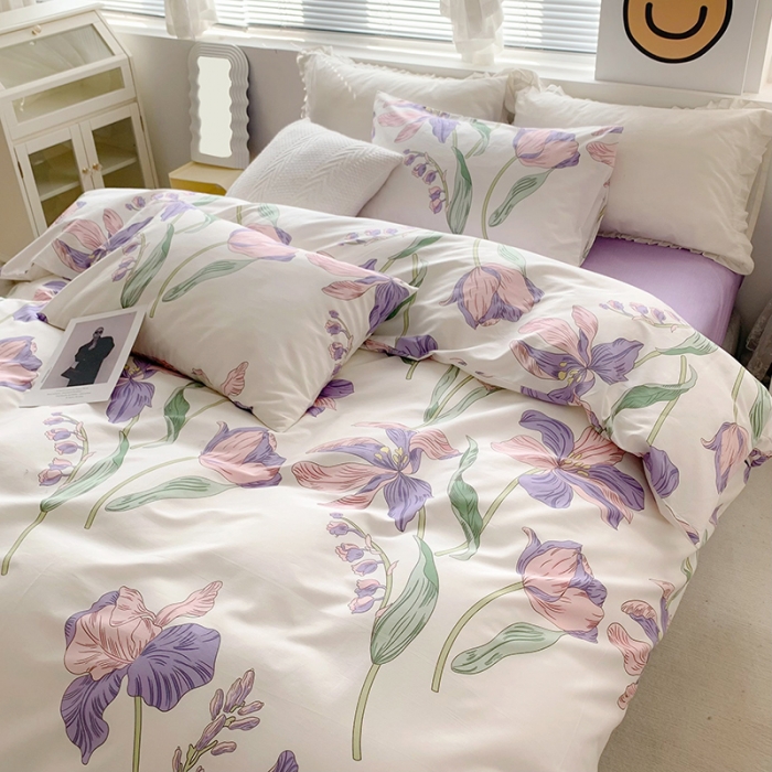 91家纺网 家纺一手货源 找家纺 怡家居 2022新款全棉印花四件套-第八批 花漾