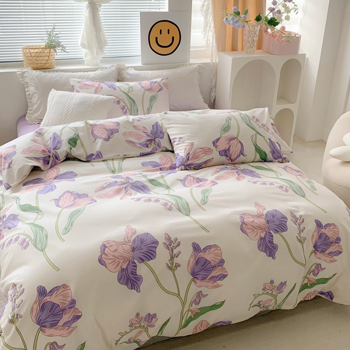 91家纺网 家纺一手货源 找家纺 怡家居 2022新款全棉印花四件套-第八批 花漾