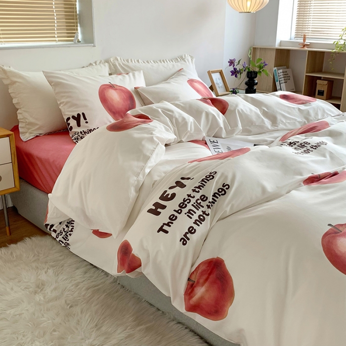 91家纺网 家纺一手货源 找家纺 怡家居 2022新款全棉印花四件套-第八批 平安果