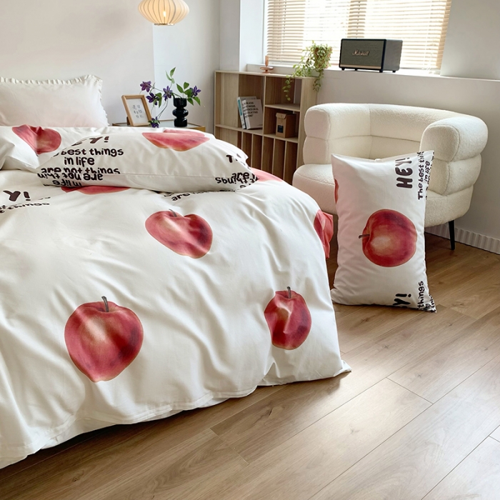 91家纺网 家纺一手货源 找家纺 怡家居 2022新款全棉印花四件套-第八批 平安果